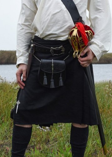Kilt, škótska sukňa - čierna