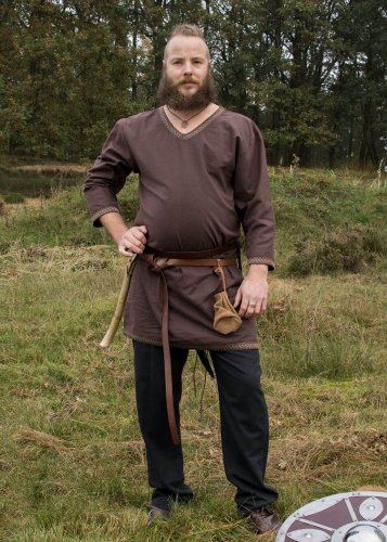 Bavlnená vikingská tunika s lemom