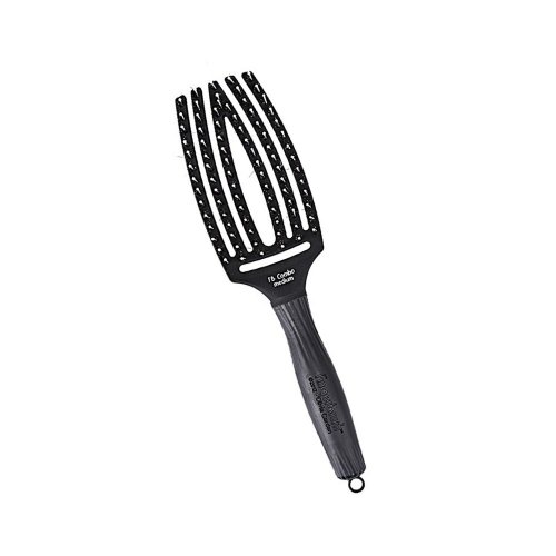 Olivia Garden Finger Brush kefa masážna 6-radová stredná čierna