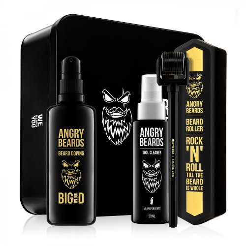 Angry Beards Set pre rast brady a fúzov - Roller & Doping 100 ml