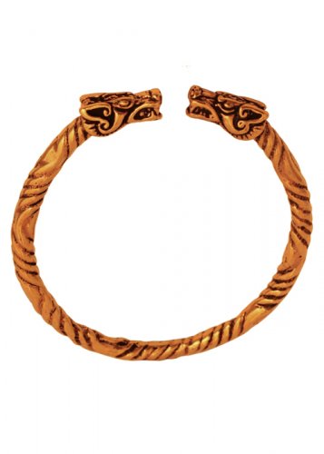 Bronzový vikingský náramok s drakmi
