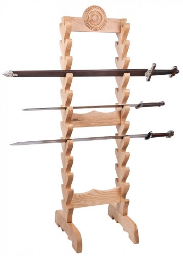 Veľký drevený stojan na meče a dýky