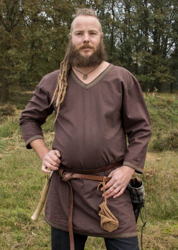 Bavlnená vikingská tunika s lemom