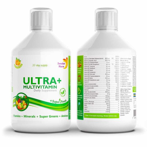 Swedish Nutra Ultra+ Multivitamin výživový doplnok 500 ml